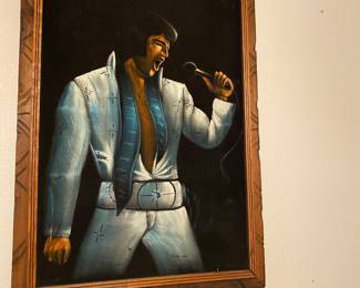 Elvis framed - on velvet