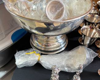 Vintage Silver Plate Punch Bowl