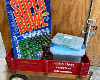 Vintage Radio Flyer Wagon, Electric Football Game 