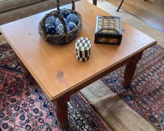 Pine Conversation Table & Porcupine Quill Box