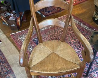 Ladder Back Arm Chair w/Rushed Seat