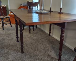 Side View of  Drop Leaf handcrafted Table