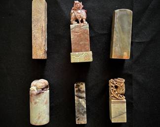 Jade Chinese seal stamps 