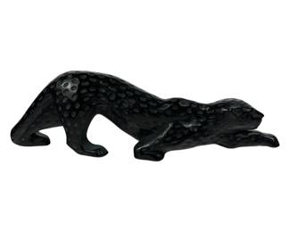 Lalique French Crystal ZEILA Black Panther Statue