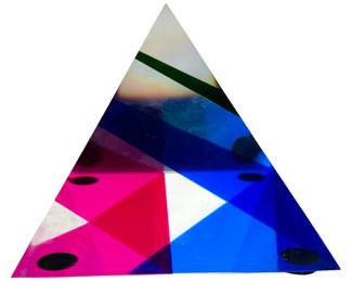 Vasa b.1933 Modern Op Art Lucite Pyramid Sculpture