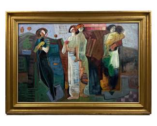 C. Carl 20C. Modernist Abstract Landscape Painting