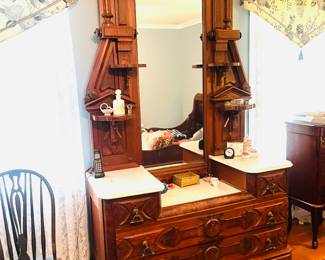 Tall antique Victorian Eastlake gentlemen’s chest