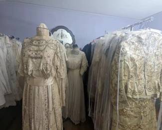 Selection of magnificent gowns.  Many Museum quality.  By Appointment only.