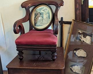 Child's chair on chair.