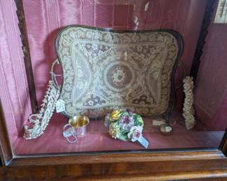 Normandy Lace tray, wedding crown.