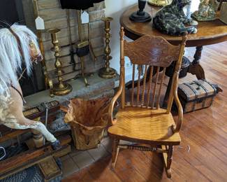 Tiger maple child's bentwood rocker.