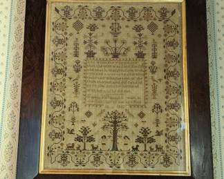 1852 Sampler with verse.  Signed and dated.