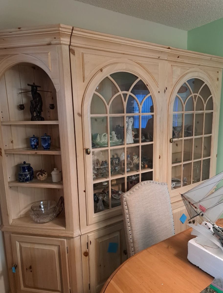 3 Piece Wood Curio Cabinet