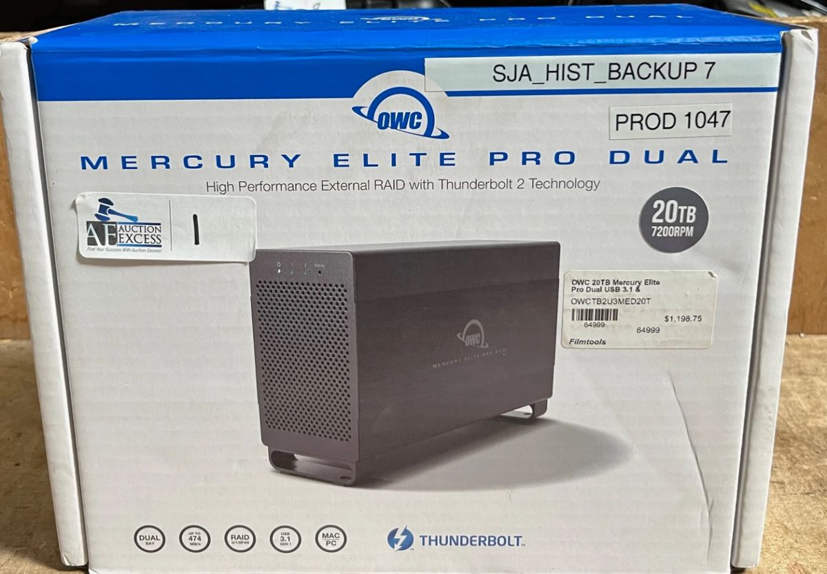 MERCURY ELITE PRO DUAL 20TB DESKTOP DRIVE USED IN ORIGINAL BOX
