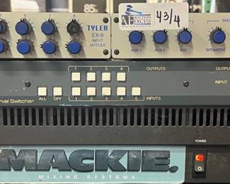 LOT OF 4 ELECTRONICS INCLUDING MACKIE 220 WATT PS, TYLER MS-824, EX-8 AND MORE