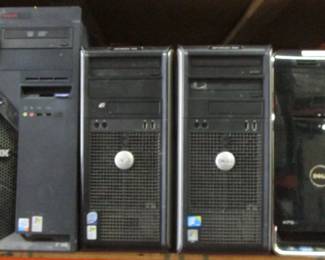 LOT OF 6 COMPUTERS INCLUDING DELL, IBM HD NO HARD DRIVES OR RAM