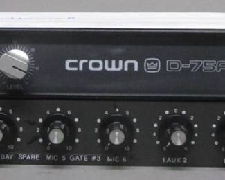 LOT OF 2 ELECTRONICS INCLUDING CROWN D-75A STEREO AMP, DUKANE 2A69 MIXER