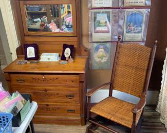 Ephemera Room
Mottville Style Rocker
Spoon carved dresser w/ mirror 