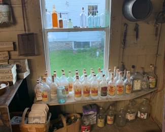Pantry 
Whiskey bottles 