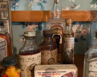Bottle Room 
Wildroot bottle, Chippewa Indian Compound, No-Wa-Oil