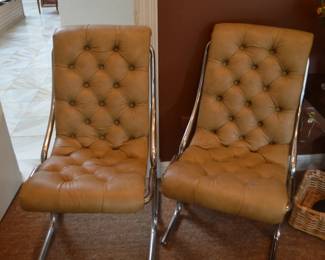 Pair of Mid Century Daystrom Chrome Cantilever Chairs
