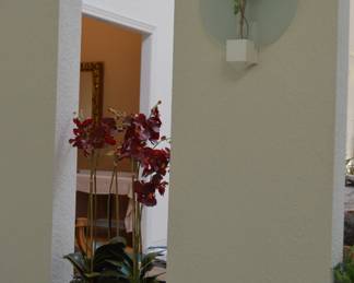 Glass and wood wall art