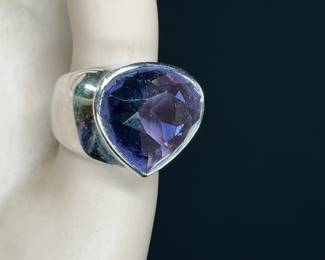 Purple Heart Swarovski & Sterling Silver Ring