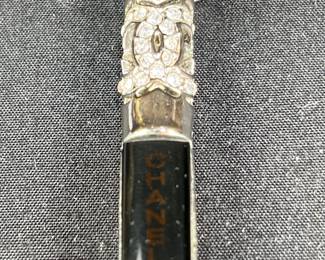 Chanel Cylinder Rhinestone Pendant Necklace