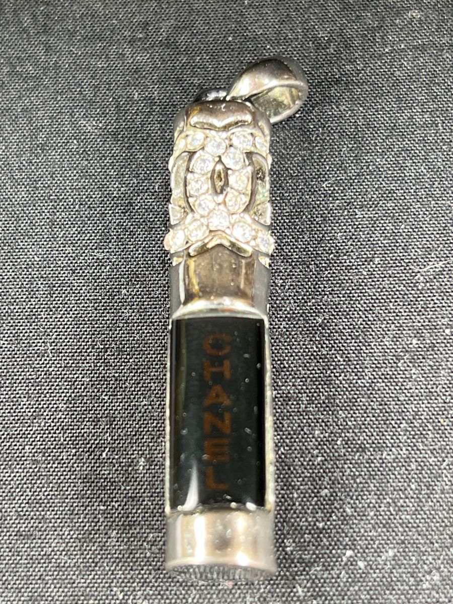 Chanel Cylinder Rhinestone Pendant Necklace
