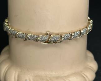 Sterling Silver & Gold Tone Bracelet