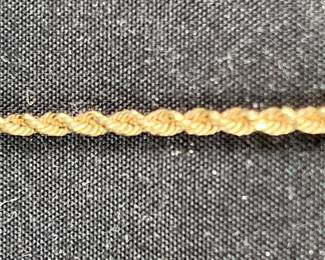 10kt Gold Rope Bracelet