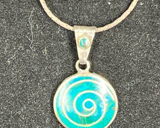 Sterling Silver & Genuine Turquoise Necklace