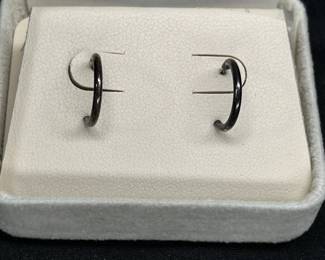 Sterling Silver Half Hoop Earrings with posts