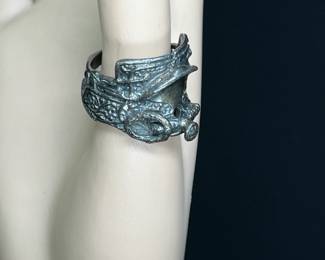 Western Saddle Ring Signed AE Shelton