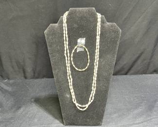 Fresh Water DBL Strand Pearl Necklace and Bracelet