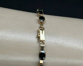 10KT Gold & Sapphire Tennis Bracelet