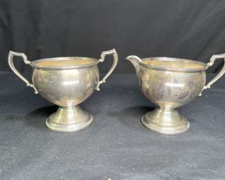 La Pierre Weighted Sterling Cream & Sugar