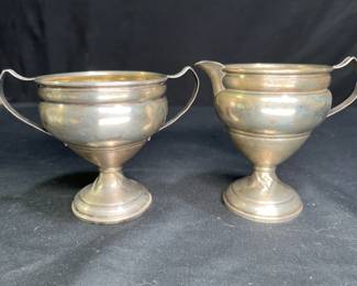 Sterling Weighted Cream & Sugar