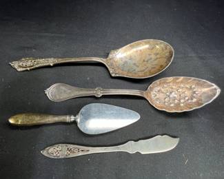 4-Piece Sterling & Coin Silver Serving Pieces