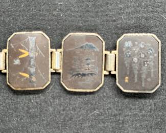 Vintage Damascene 8 panel Bracelet