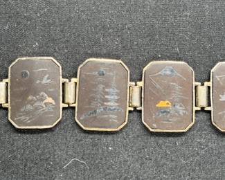 Vintage Damascene 8 panel Bracelet