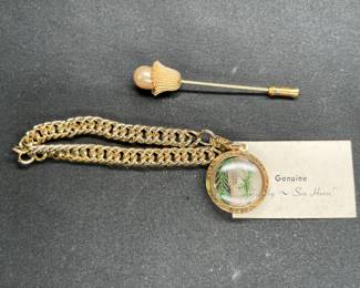 Lucky Seahorse Bracelet & Pearl Lapel Pin