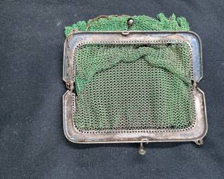 Antique Whiting & Davis Metal Enamel Mesh Purse