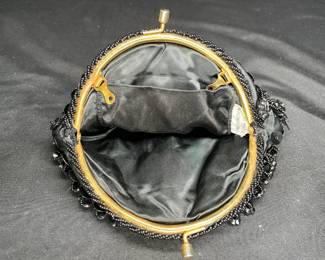 VTG Hong Hong Black Sequin & Bead Clutch