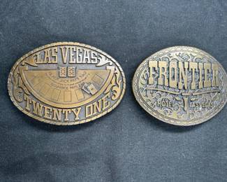 2 Las Vegas Themed Belt Buckles