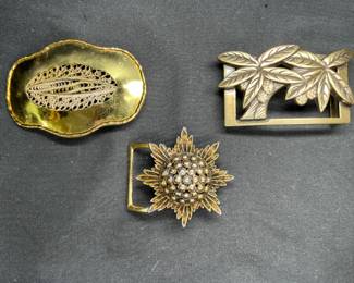 Palm Trees, Star, & Leaf Belt Buckles
