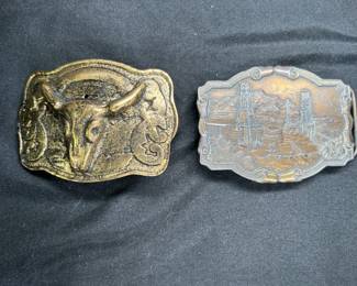 Oil Field & Bull's Head Belt Buckles