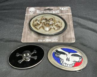 Grateful Dead, Skull, & Belt to Bone Belt Buckles