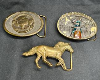 Nickel, Horse, & Blacksmith Belt Buckles