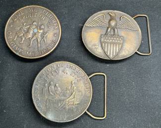 3 Vintage Bouwerie Lane Belt Buckles